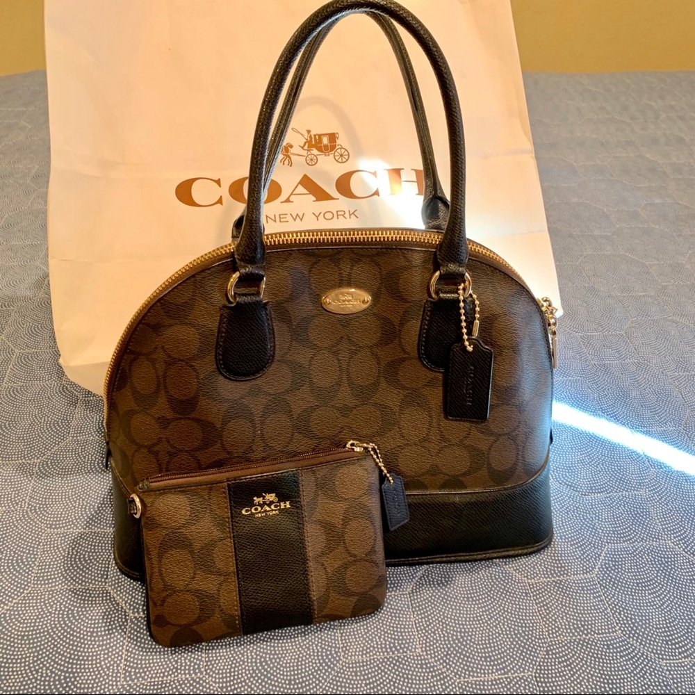 Coach brown leather satchel